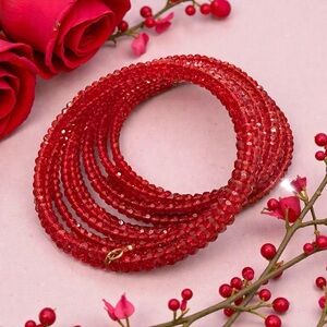 Elegant Red Beaded Bracelet